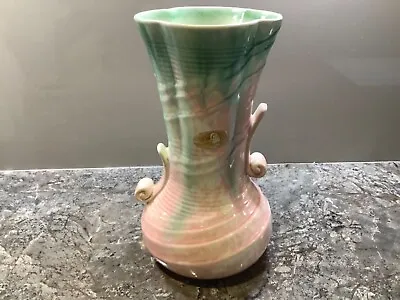 Buy Large Sylvac Pink & Green Art Deco Style Vase No. 1345. Excellent Condition. • 15£