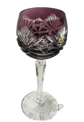Buy Bohemian Crystal Amethyst Coloured Wine Glass • 19.95£
