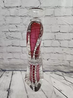 Buy Art Glass Poland Adam Jablonski Cranberry Swirls, Single Candlestick Holder, 12  • 73.95£