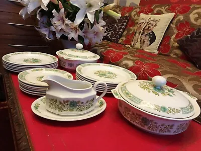 Buy 22 Pieces Of Vintage Ridgway Ironstone Greensleeves Dinnerware Set. • 80£