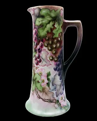 Buy LIMOGES WG Co Guerin Large 13.5 Tankard Vase Ewer Nora Payne Signed Grape & Vine • 48.25£