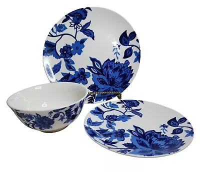 Buy Blue And White Royal Norfolk Dinner Salad Plates Soup Cereal Bowls Replacements  • 43.46£