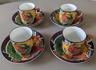 Buy Royal Winton, Art Deco, Abstract 'Jazz' Design, Coffee Cups & Saucers X 4 • 14.99£