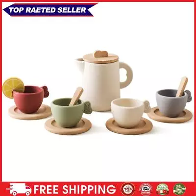 Buy ∞ 9pcs/10pcs Pretend Play Tea Set Role Play Wooden Tea Set For Kids (9pcs) • 13.91£