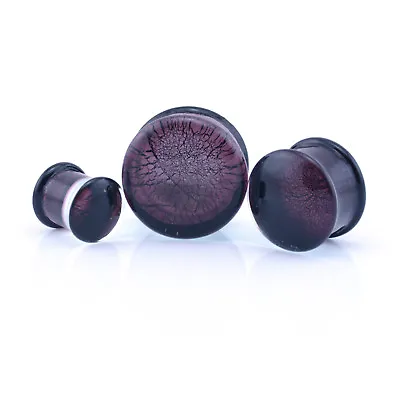Buy Ear Plugs Dichroic Glass Pyrex Crackle - Blue/Aqua, Pink, Purple & Clear/Silver • 1.99£