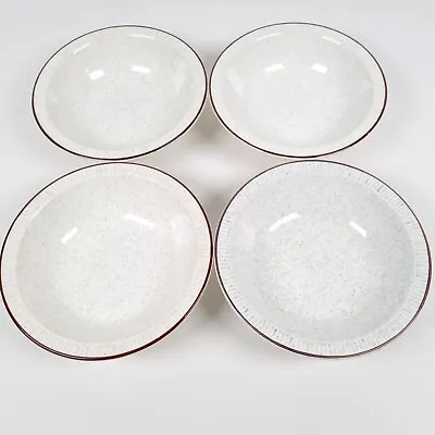 Buy Poole Pottery Parkstone Rimmed Cereal Bowls Speckled Vintage Stoneware Set Of 4 • 21.13£