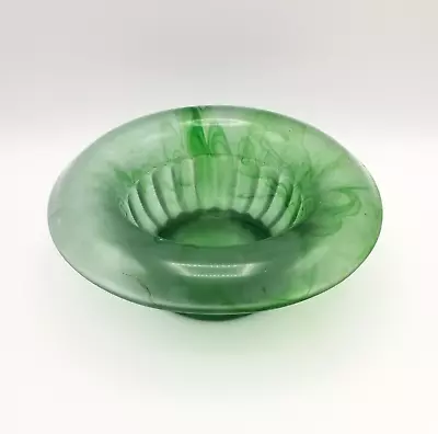 Buy Vintage Davidson Cloud Glass Art Deco Green Emerald Bowl • 8.99£