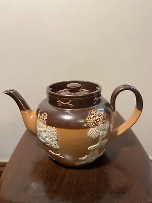Buy Antique Doulton Lambeth Salt Glazed Teapot • 24.99£