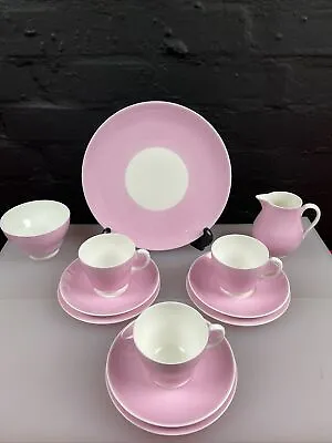 Buy Wedgwood Baby Alpine Pink Teacups Saucer Plates Cake Jug And Sugar Set 12 Items • 69.99£