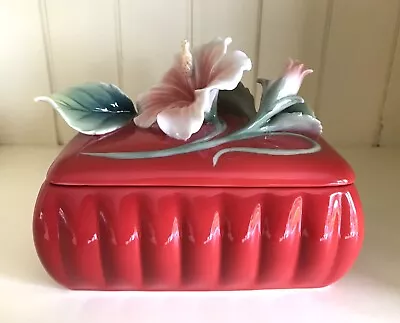 Buy Franz Collection - Island Beauty Hibiscus - Porcelain Box (fz01626) - Rare • 90£