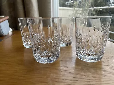 Buy Set 4 Vintage Cut Glass Water Tumblers 8cm High • 14.50£
