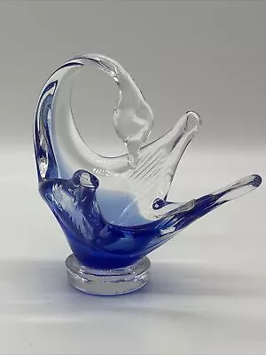Buy FIRENZE GLASS Swan Clear Glass And Blue • 24.02£