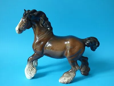 Buy Large Beswick Farm Countryside Brown Bay Cantering Shire Mare Horse Free Uk P&p • 45.99£