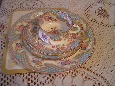 Buy Antique Cauldon Ltd  China Tea Cup Saucer Plate Trio  Brown & Westhead • 20£