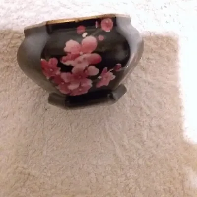 Buy Antique Carlton Ware Black Small Bowl With Pink Cherry Blossom Decoration • 10£