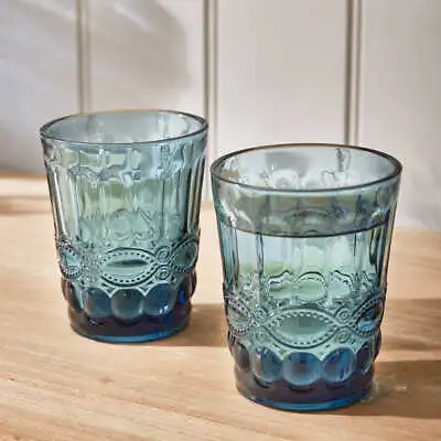 Buy Set Of 3 - Coloured Glasses Set Glassware Tumbler Juice Whiskey Wine Glass • 20.99£