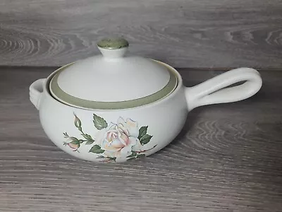Buy  DENBY Two-Pint Lidded Casserole Dish With Loop Handle | 'White Rose' Pattern • 29£