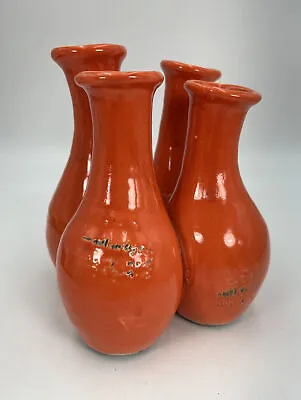 Buy Orange Clay Pottery 4 Connected Bud Vase / Jar / Vase / Jugs Flower Vase • 57.29£