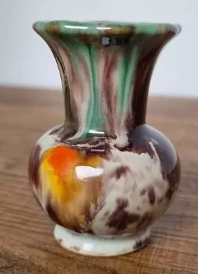 Buy Mid Century Jasba Keramik W Germany Mini Vase - Multi Colour - Lava Dip Glaze • 5£