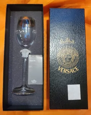 Buy Rosenthal Versace Medusa D'or Head Lumiere White Wine Glass Gold Trim New Box  • 265.04£