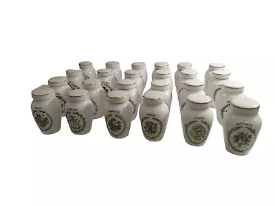 Buy Vintage Porcelain Botanical Herb Spice Jars Gloria Concepts Franklin Mint • 9.99£