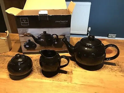 Buy Price & Kensington 3 Piece Teapot Set - Black - Fine Stonewear - New • 25£