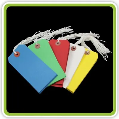 Buy Luggage Tags Label Colours Prestrung Gift Labels Tag UK Supplier 70mm X 35mm ST1 • 135£