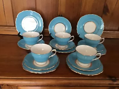 Buy Colclough Blue Harlequin 17pce Tea Set • 35£