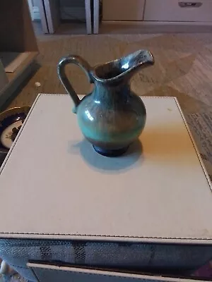 Buy Foreign Vintage Minature Pottery Jug, Green And Brown • 5£