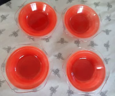 Buy Vintage Retro Phoenix Ware Pyrex Red - Set 4 Plates Bowls • 12.85£