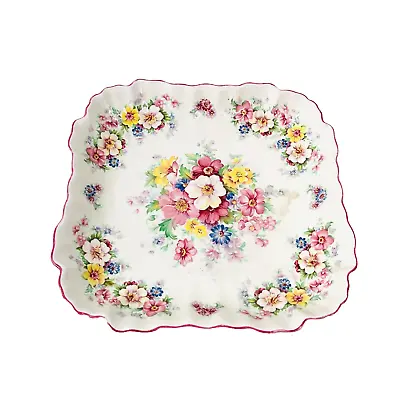 Buy James Kent Old Foley Vintage Decorative Porcelain Square Nut Dish Floral Pansy • 18.99£