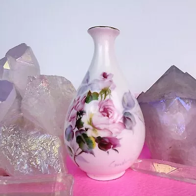 Buy Vintage Noritake Bone China Vase With Floral Pattern. Nippon Toki Japan Signed • 53.03£
