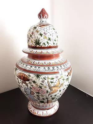 Buy Vase Made In Portugal Set XVII  Signed SEC = XVII Deer & Birds. • 12£