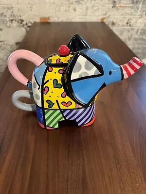 Buy Romero Britto Mini Teapot Elephant Pitcher Porcelain • 47.95£