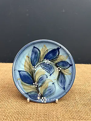 Buy Vintage Alvingham Pottery - Pru Green - Hand Made Painted Coaster Pin Dish • 12£