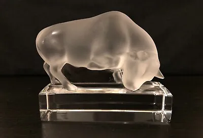 Buy Vintage Lalique France Bull Figurine Paperweight Frosted/Clear Crystal, Signed  • 206.56£
