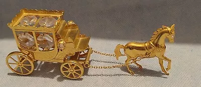 Buy Horse And Carriage Ornament With Spectra Swarovski Crystal Elements Gold Plated • 22£