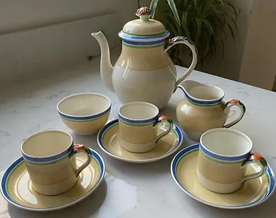 Buy Booths Silicon China Demitasse Cups & Saucers, Coffee Pot Set, Rare 760471 VTG • 22£