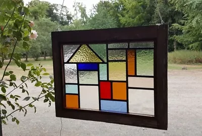 Buy Stained Glass Panel & Frame With Hanging Hooks ( T ) • 145£