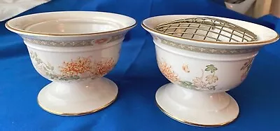 Buy St Michael, M&S. Vintage Ceramic, Footed Rose Bowls. Chrysanthemum. FREE Post • 14£