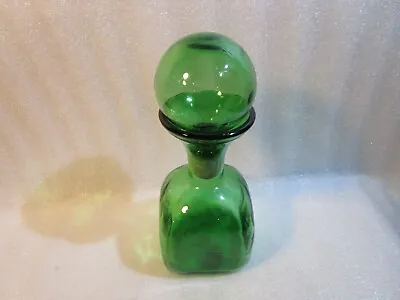 Buy Beautiful Vintage Art Glass,  Green Glass Decanter With Stopper • 44.97£