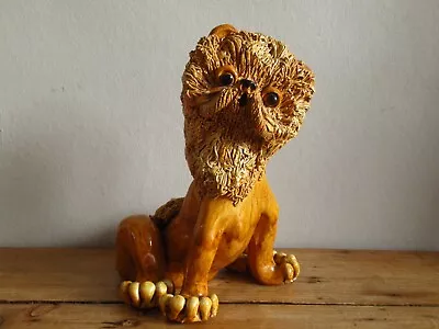 Buy Lovely Vintage Yare Pottery Spaghetti Treacle Glazed Lion Figurine 7 Inches • 24£