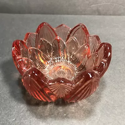 Buy Vintage Fenton Glass Pink Lotus Flower Trinket Candy Dish Votive 4” X 2” EUC • 8.58£