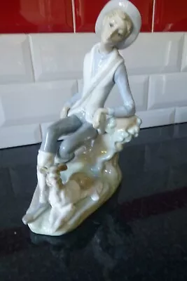 Buy Vintage Lladro  Boy And Dog Made In Spain.  Signed • 16.50£