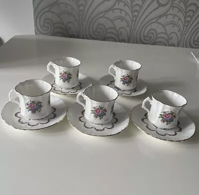 Buy X5 Ashley Fine Bone China Floral Tea Cup & Saucer • 30£