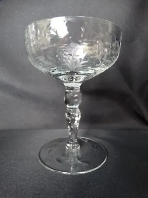 Buy Glastonbury/Lotus Clear 40-1 Polished/Gray Cut Glass Floral 5.6oz Tall Champagne • 9.06£