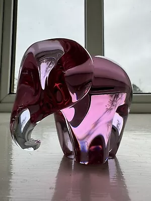Buy Vintage Pink Glass Elephant Paperweight • 12.29£