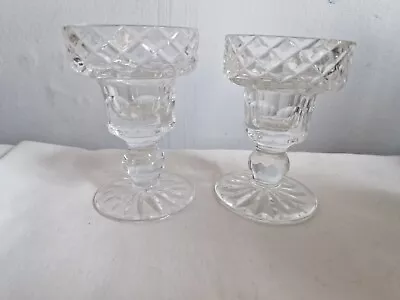 Buy Vintage Crystal Glass Candle Holders  ( Possibly Irish Tyrone? But Unmarked) • 17.50£