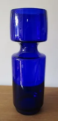Buy  Holmegaard Glass, Denmark. Cobalt Blue. Cased Cylinder Vase. 29 Cm Tall. V Good • 29.99£