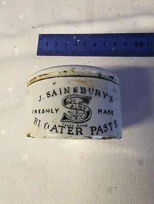 Buy Vintage Antique J Sainsbury's Bloater Paste Stoneware Jar Pot • 5£